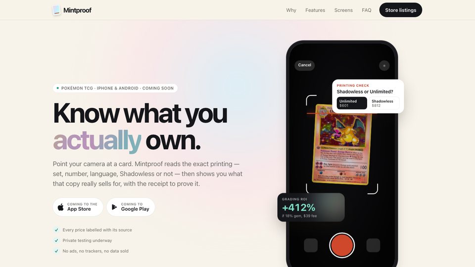 Mintproof homepage