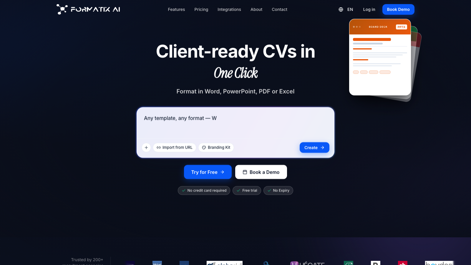 Screenshot of the Formatix.AI homepage.