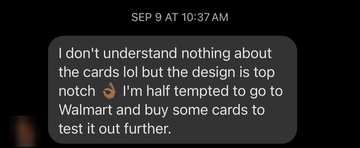 Feedback on a trading-card pricing app.