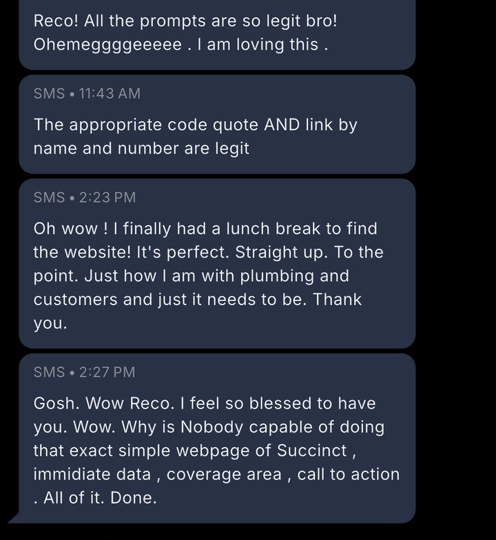 A home-services owner on their new website.
